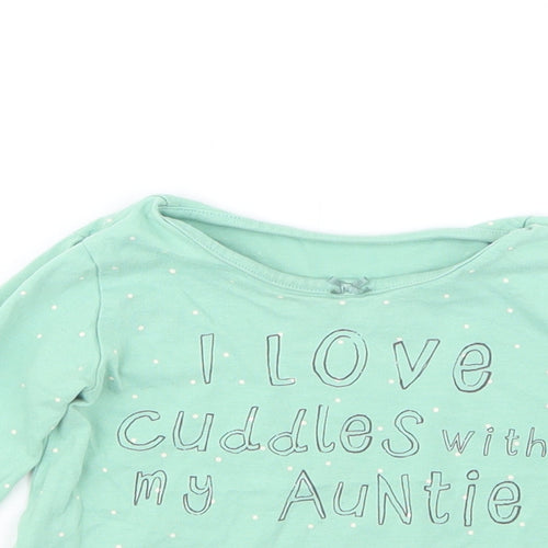 George Girls Green Polka Dot  Basic T-Shirt Size 18-24 Months