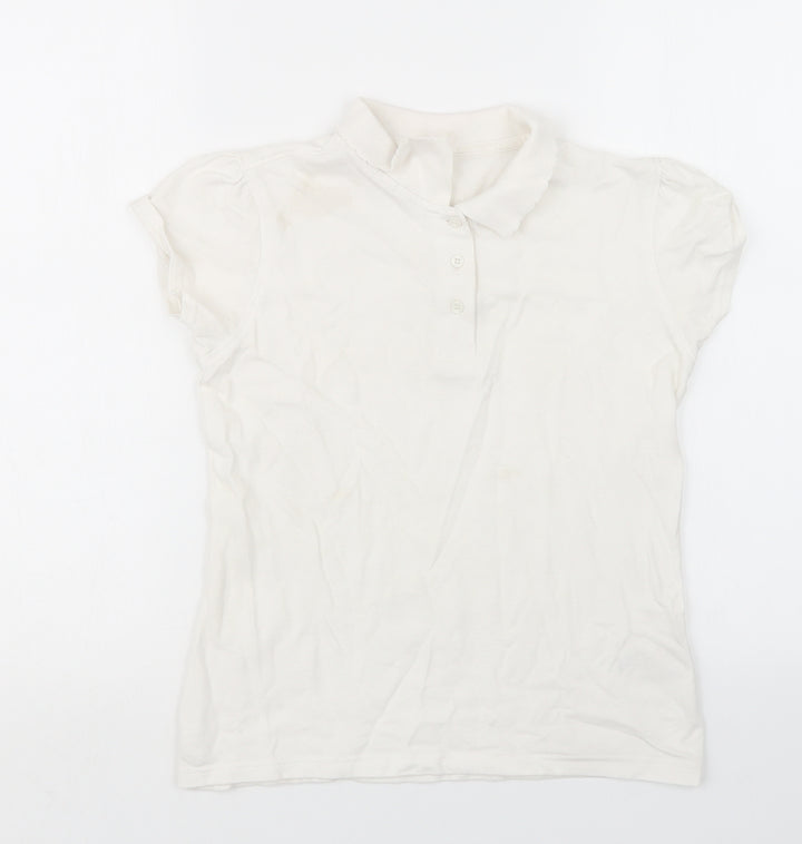 George Girls White Basic Polo Size 11-12 Years
