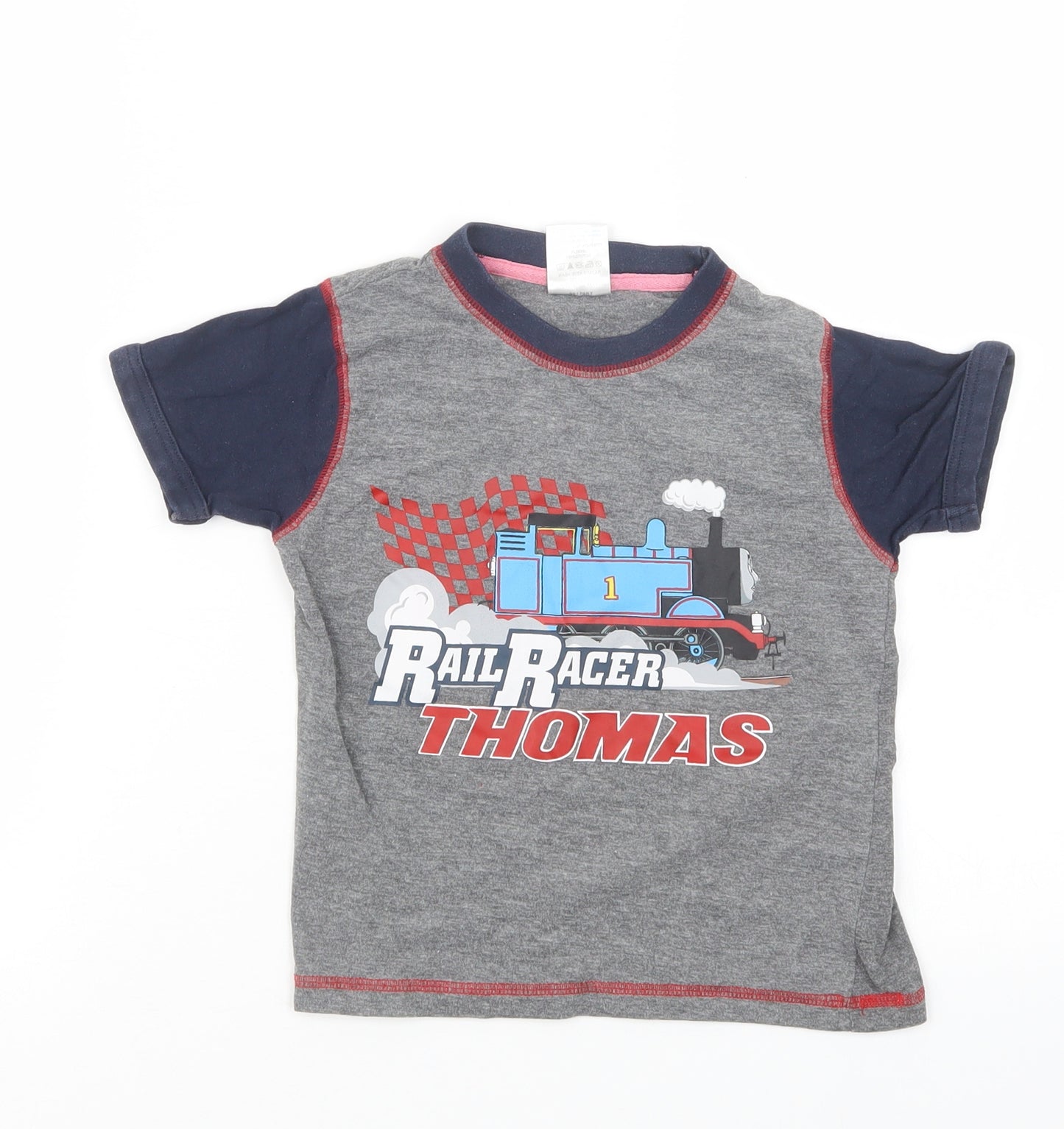 Thomas & Friends Boys Grey Geometric  Basic T-Shirt Size 4-5 Years  - Thomas the Tank