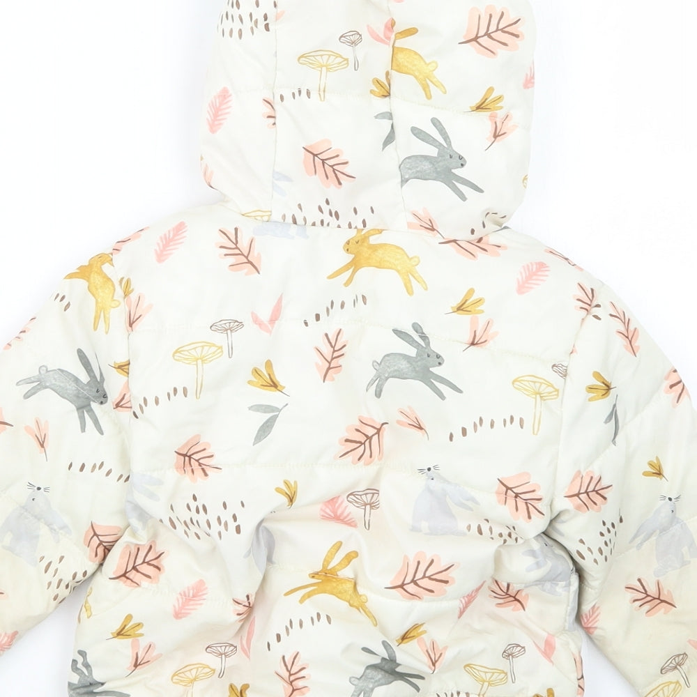 Marks and Spencer Girls Beige Geometric  Jacket Coat Size 2-3 Years