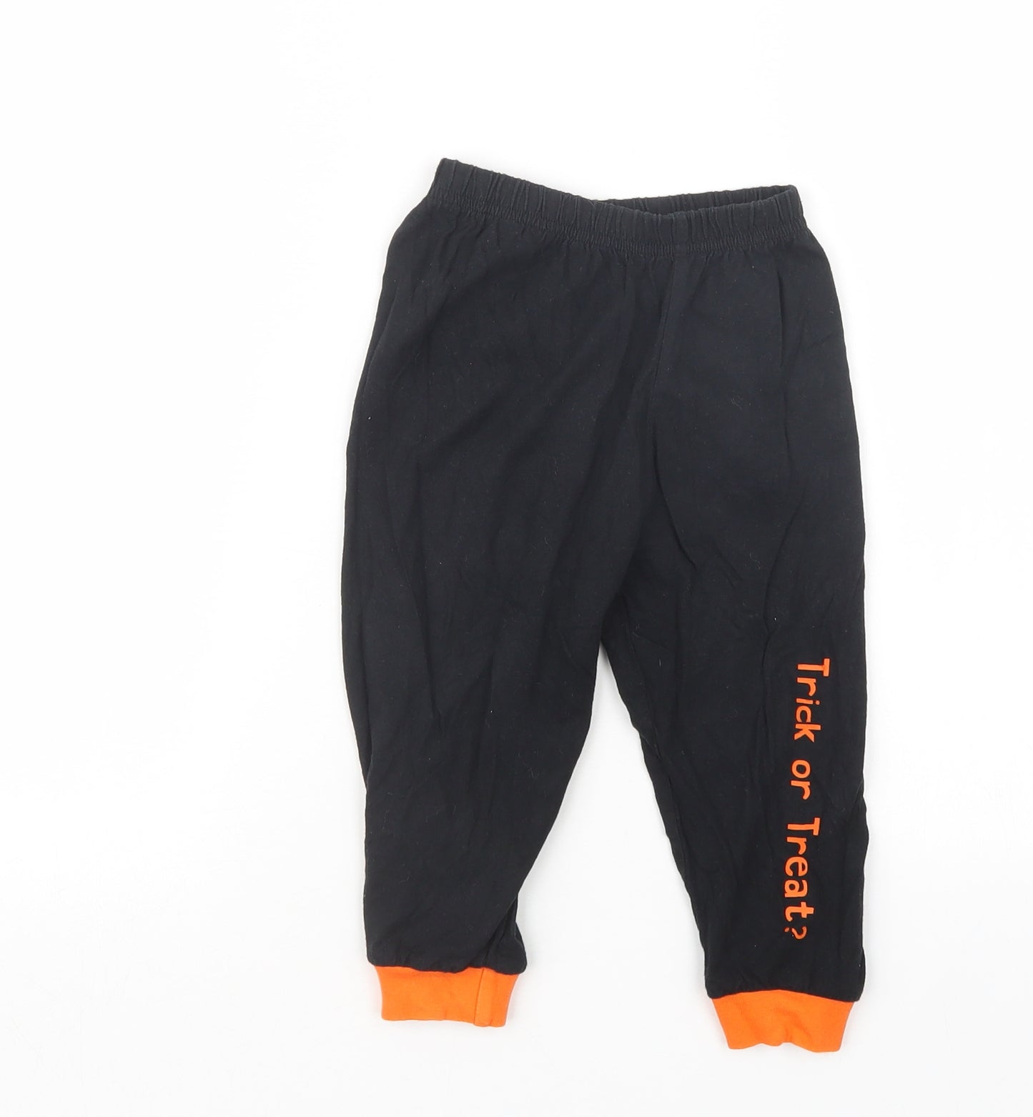Preworn Boys Black Geometric  Capri Pyjama Pants Size 18-24 Months  - Halloween