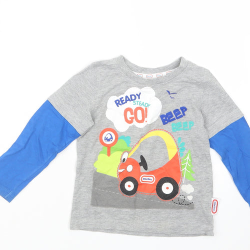 George Boys Grey Geometric  Babydoll Pyjama Top Size 18-24 Months