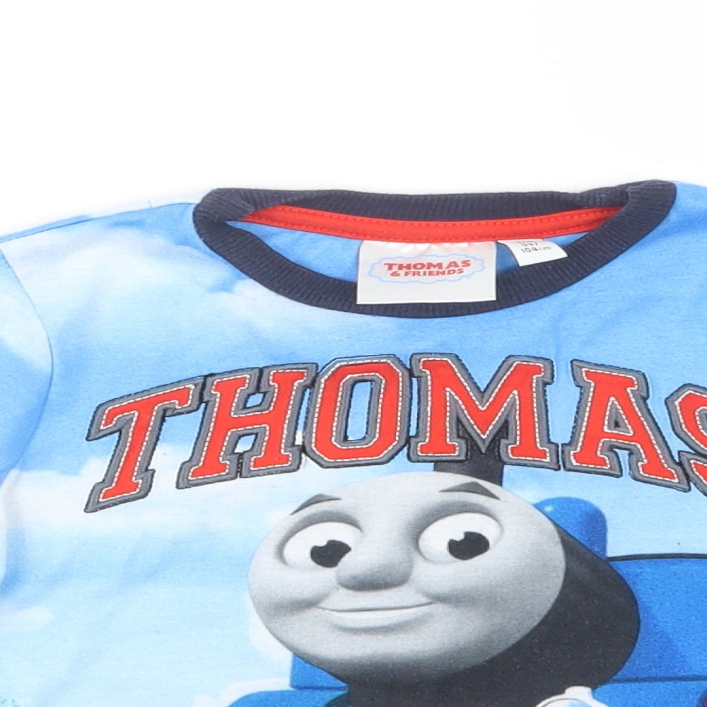 Thomas & Friends Boys Blue Geometric   Pyjama Top Size 3-4 Years  - Thomas the Tank