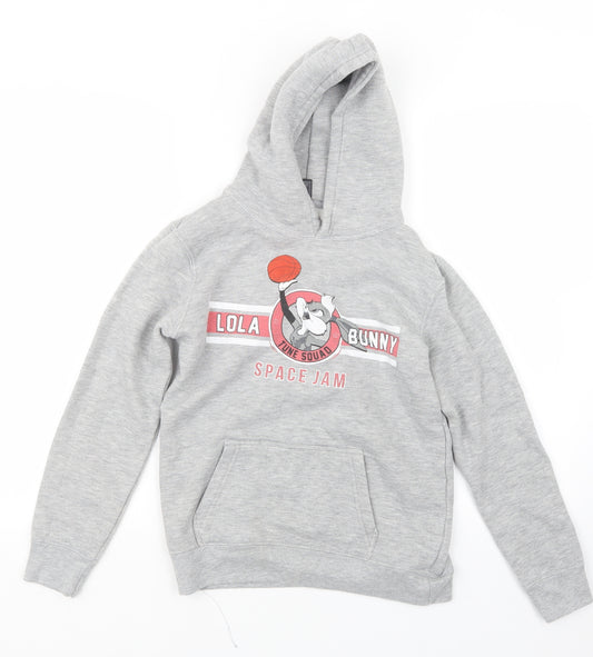 Front view of Sols girls’ grey pullover hoodie, size 12, years