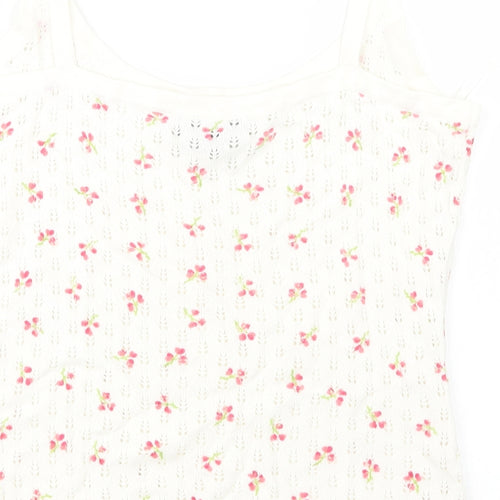 INC International Concepts Womens White Floral  Pullover Jumper Size L