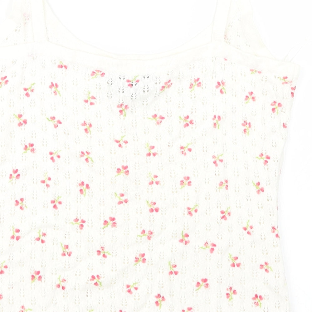 INC International Concepts Womens White Floral  Pullover Jumper Size L