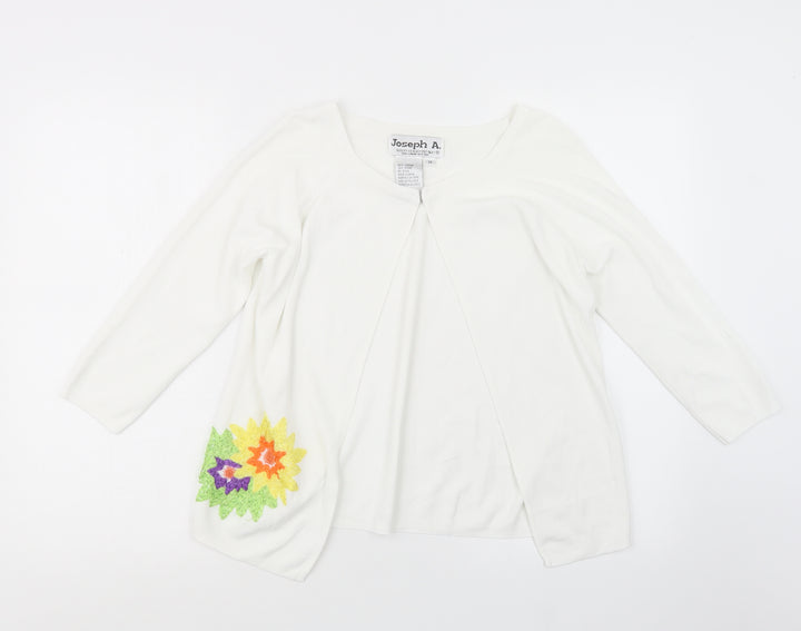 Joseph A. Womens White Cardigan Jumper Size M