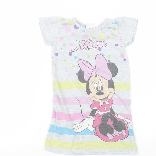 Disney Girls Grey   Basic T-Shirt Size 3 Years  - Minnie Mouse
