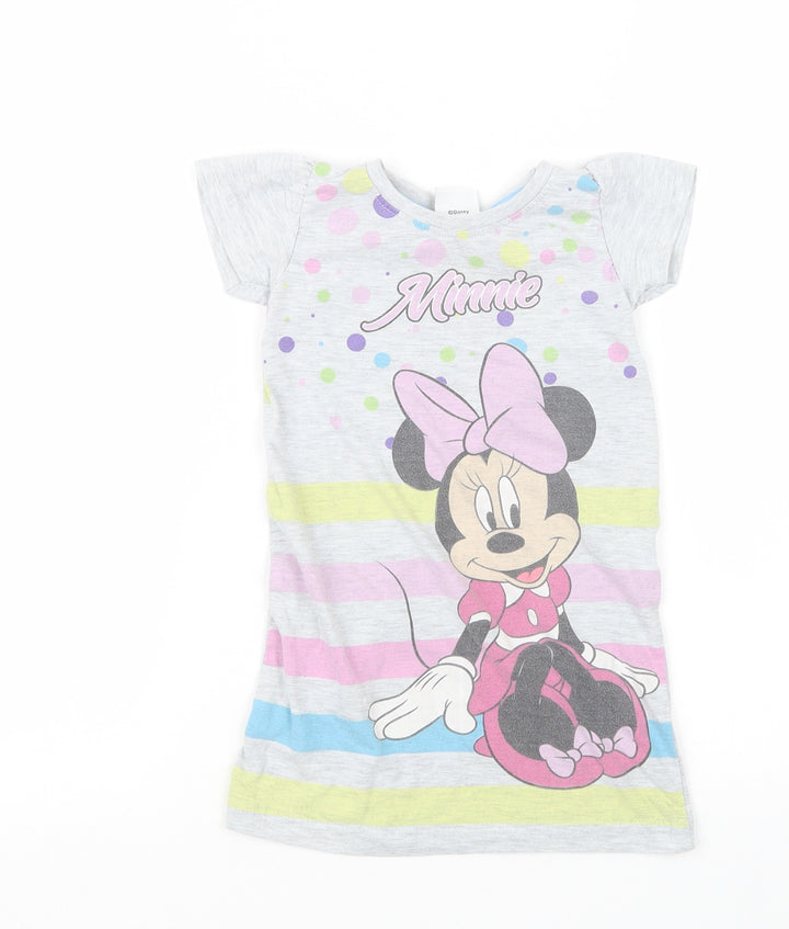 Disney Girls Grey Basic T-Shirt Size 3 Years - Minnie Mouse
