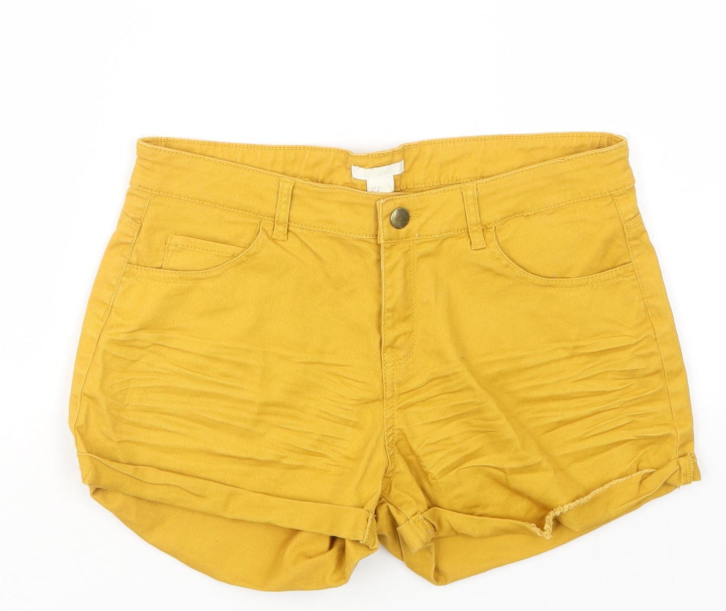 H&M Womens Yellow   Boyfriend Shorts Size 10