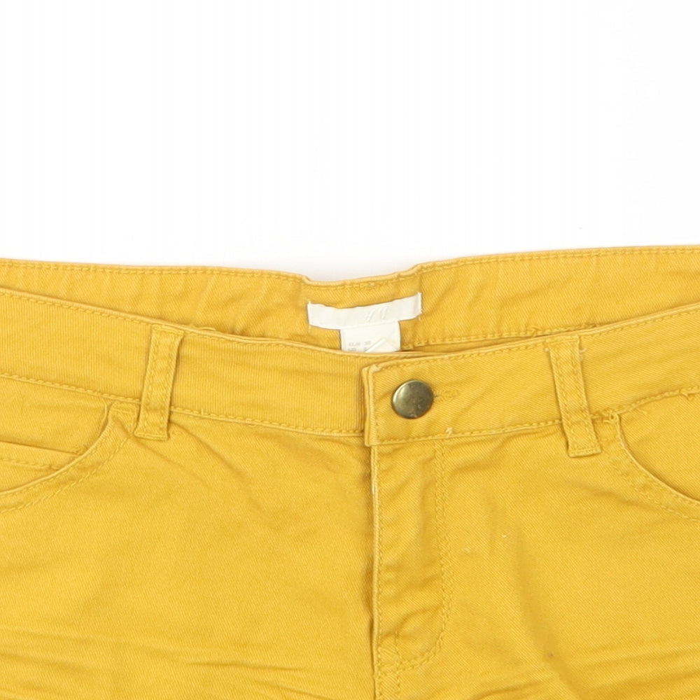 H&M Womens Yellow   Boyfriend Shorts Size 10