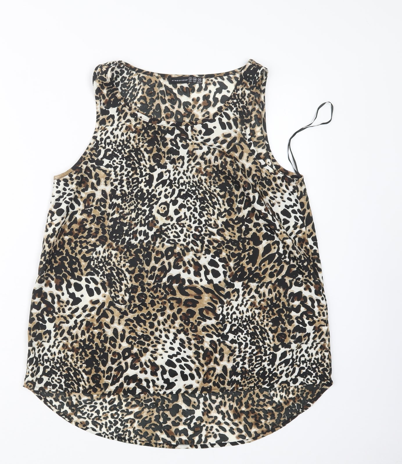 Atmosphere Womens Black Animal Print  Basic Tank Size 12