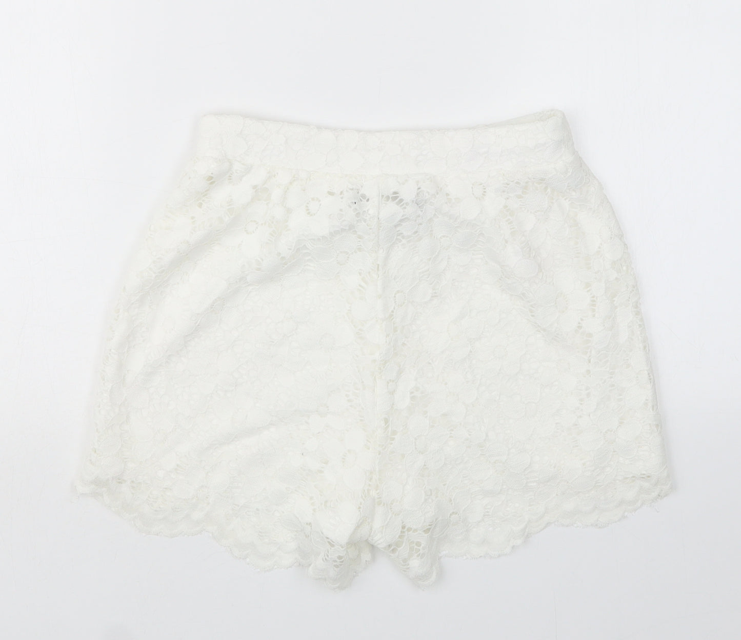 Ravi Famous Womens White  Lace Hot Pants Shorts Size 24 in