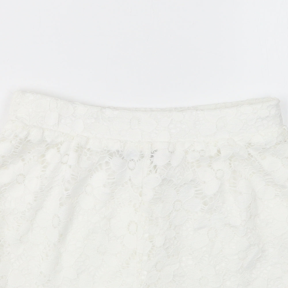 Ravi Famous Womens White  Lace Hot Pants Shorts Size 24 in