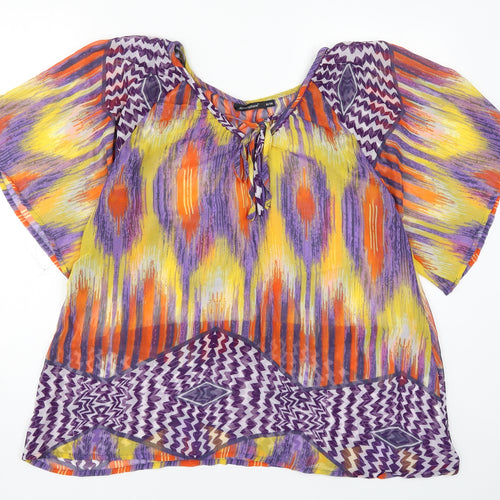 Atmosphere Womens Multicoloured Geometric  Basic Blouse Size 10
