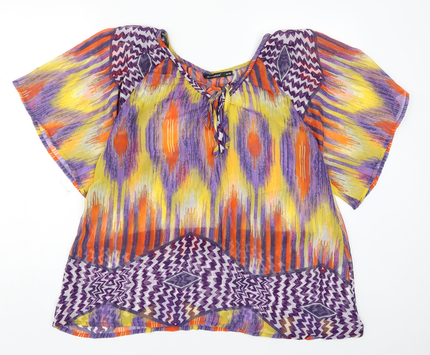 Atmosphere Womens Multicoloured Geometric  Basic Blouse Size 10