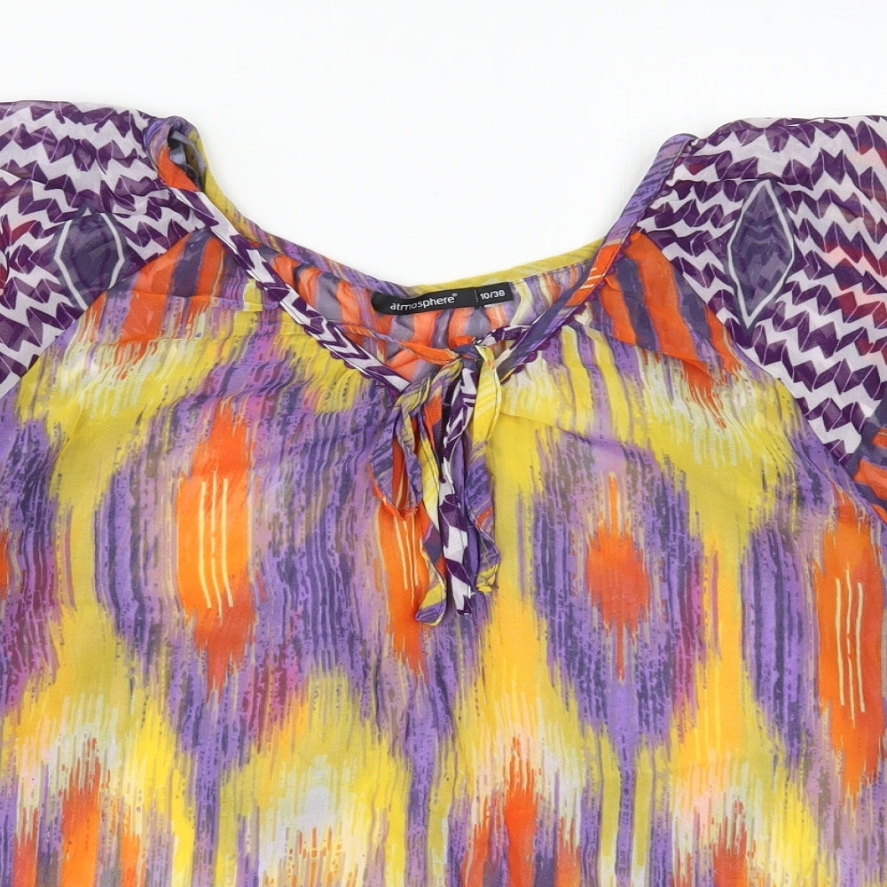 Atmosphere Womens Multicoloured Geometric  Basic Blouse Size 10