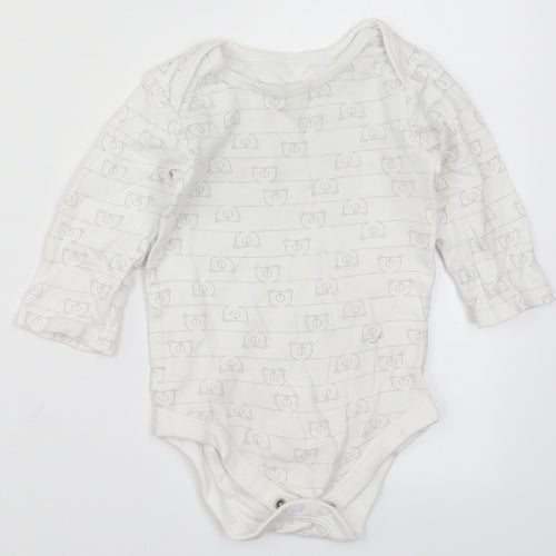 TU Baby White Striped  Babygrow One-Piece Size 12-18 Months  - Bears