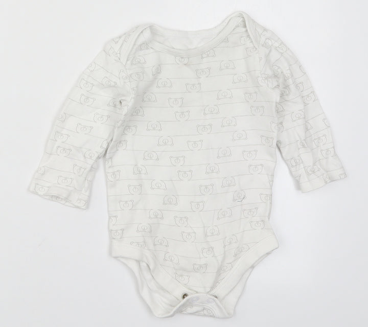 TU Baby White Striped Babygrow One-Piece Size 12-18 Months - Bears
