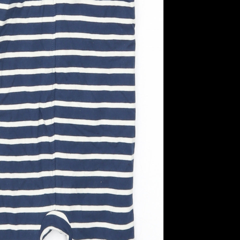 Marks and Spencer Boys Blue Striped  Dungaree One-Piece Size 12-18 Months  - Dinosaur