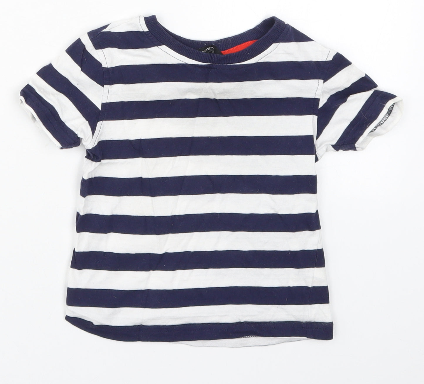 George Boys Blue Striped  Basic T-Shirt Size 18-24 Months