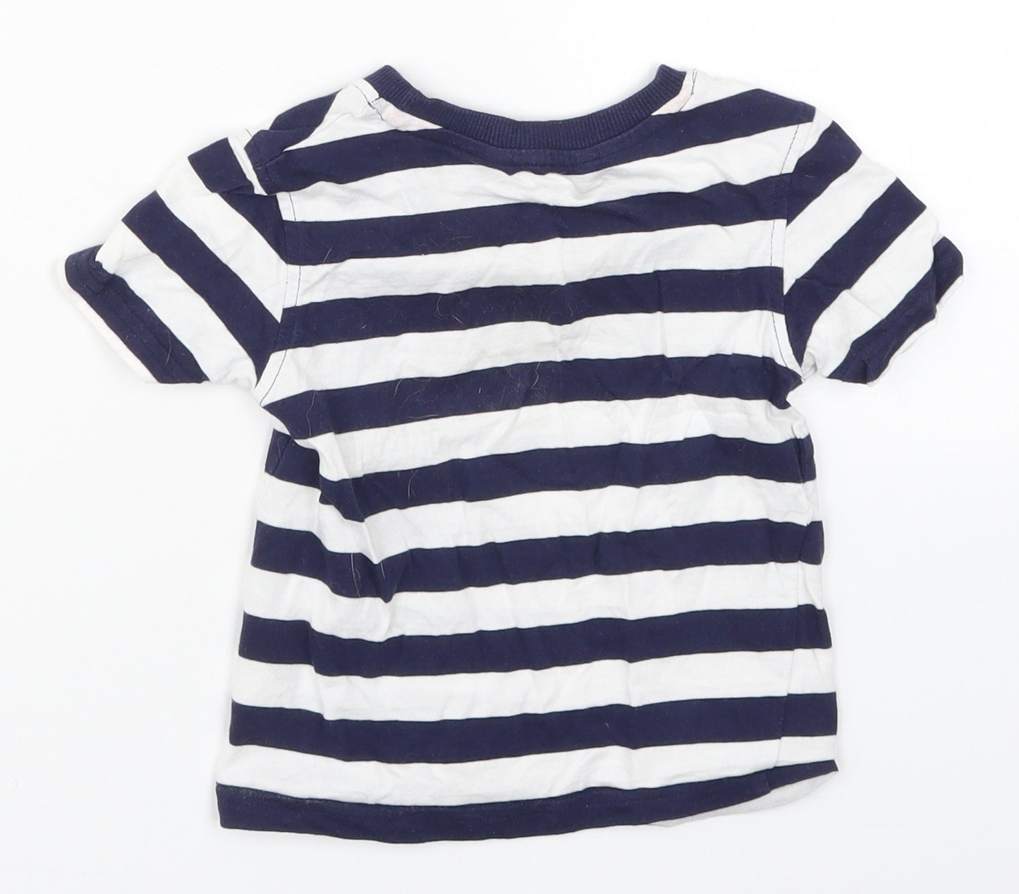 George Boys Blue Striped  Basic T-Shirt Size 18-24 Months