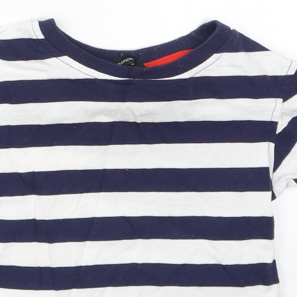 George Boys Blue Striped  Basic T-Shirt Size 18-24 Months