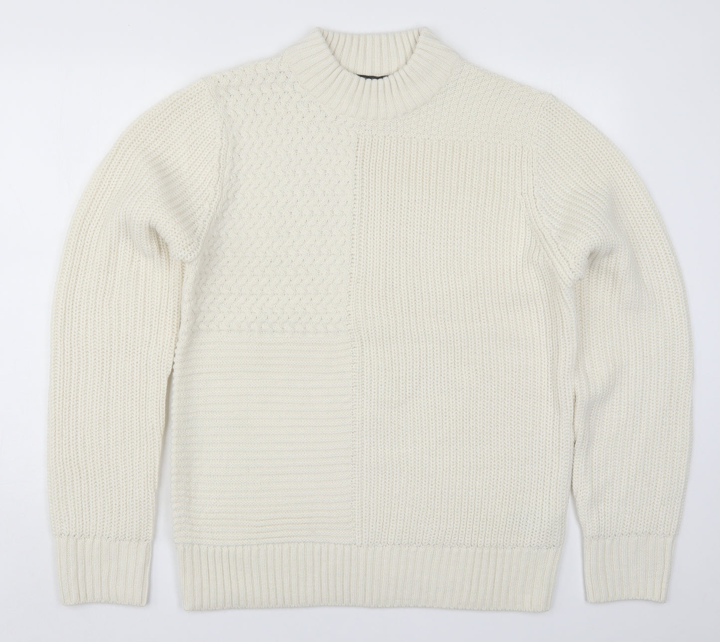 Primark Mens Ivory  Knit Pullover Jumper Size L
