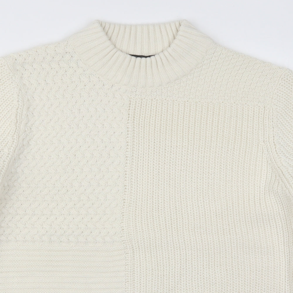 Primark Mens Ivory  Knit Pullover Jumper Size L
