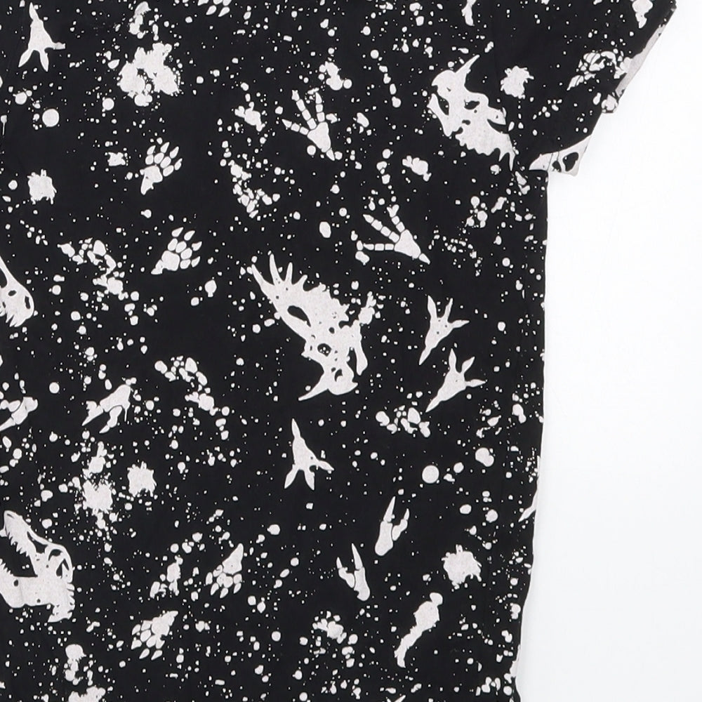 Matalan Boys Black   Basic T-Shirt Size 6 Years  - Abstract Dinosaurs