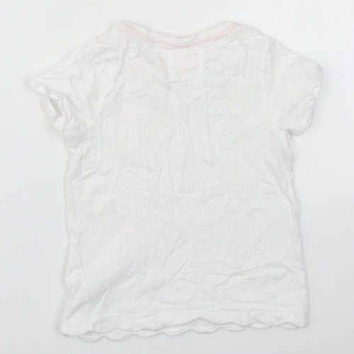 TU Girls White  Lace Basic T-Shirt Size 6 Years