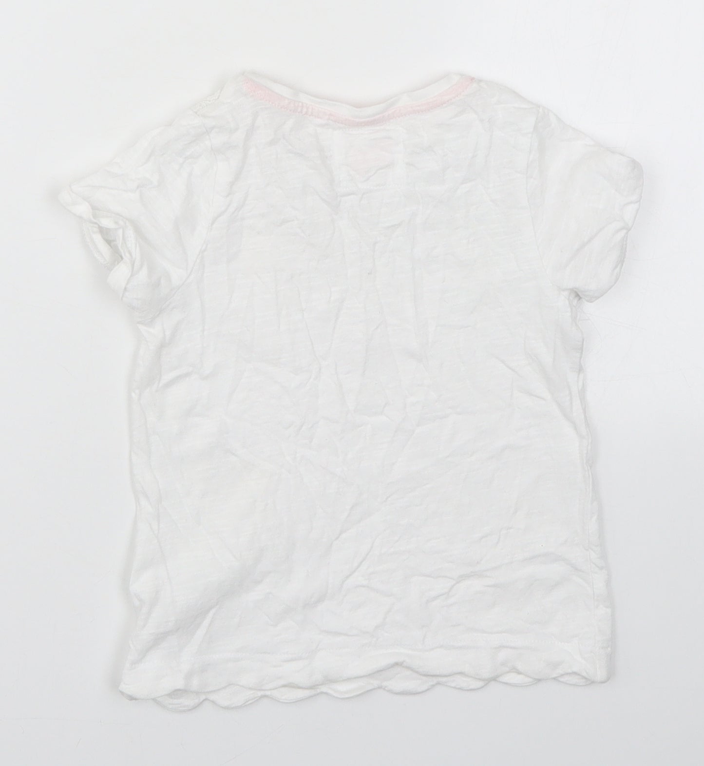 TU Girls White  Lace Basic T-Shirt Size 6 Years