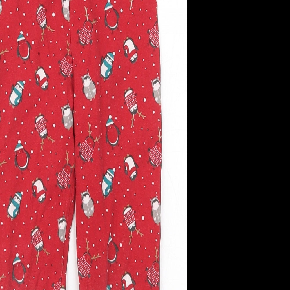 Matalan Girls Red   Carrot Trousers Size 4-5 Years - Christmas Prints