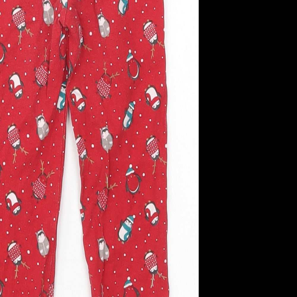 Matalan Girls Red   Carrot Trousers Size 4-5 Years - Christmas Prints