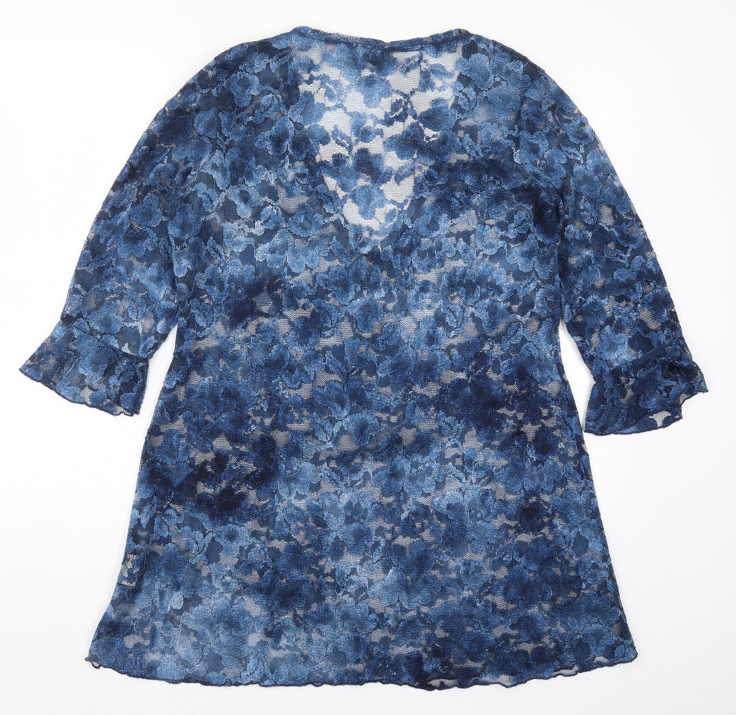 Per Una Womens Blue  Lace Basic Blouse Size 16