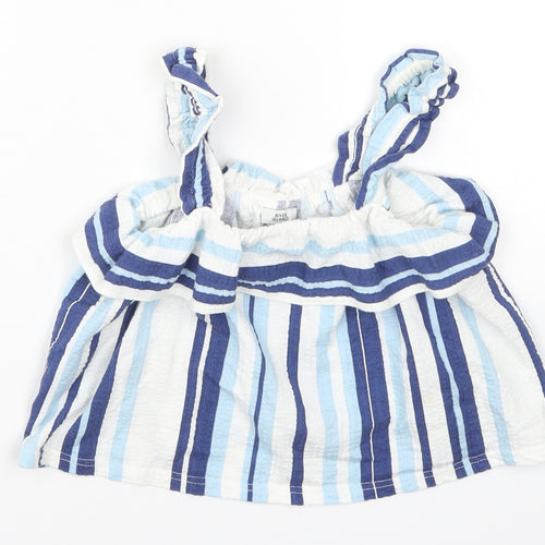River Island Girls Blue Striped  Basic Tank Size 9-10 Years