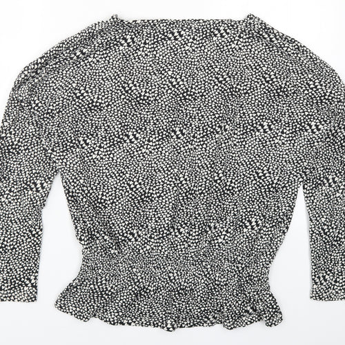 NEXT Womens Black Geometric  Top Pyjama Top Size 12  - Love Hearts