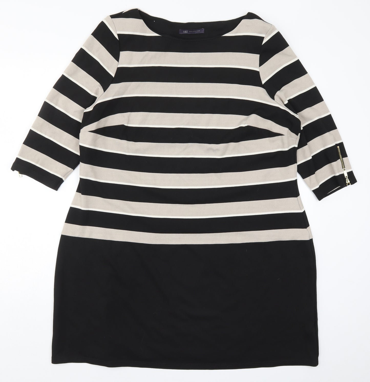 Marks and Spencer Womens Beige Striped  Mini  Size 20