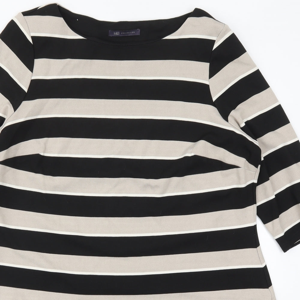 Marks and Spencer Womens Beige Striped  Mini  Size 20