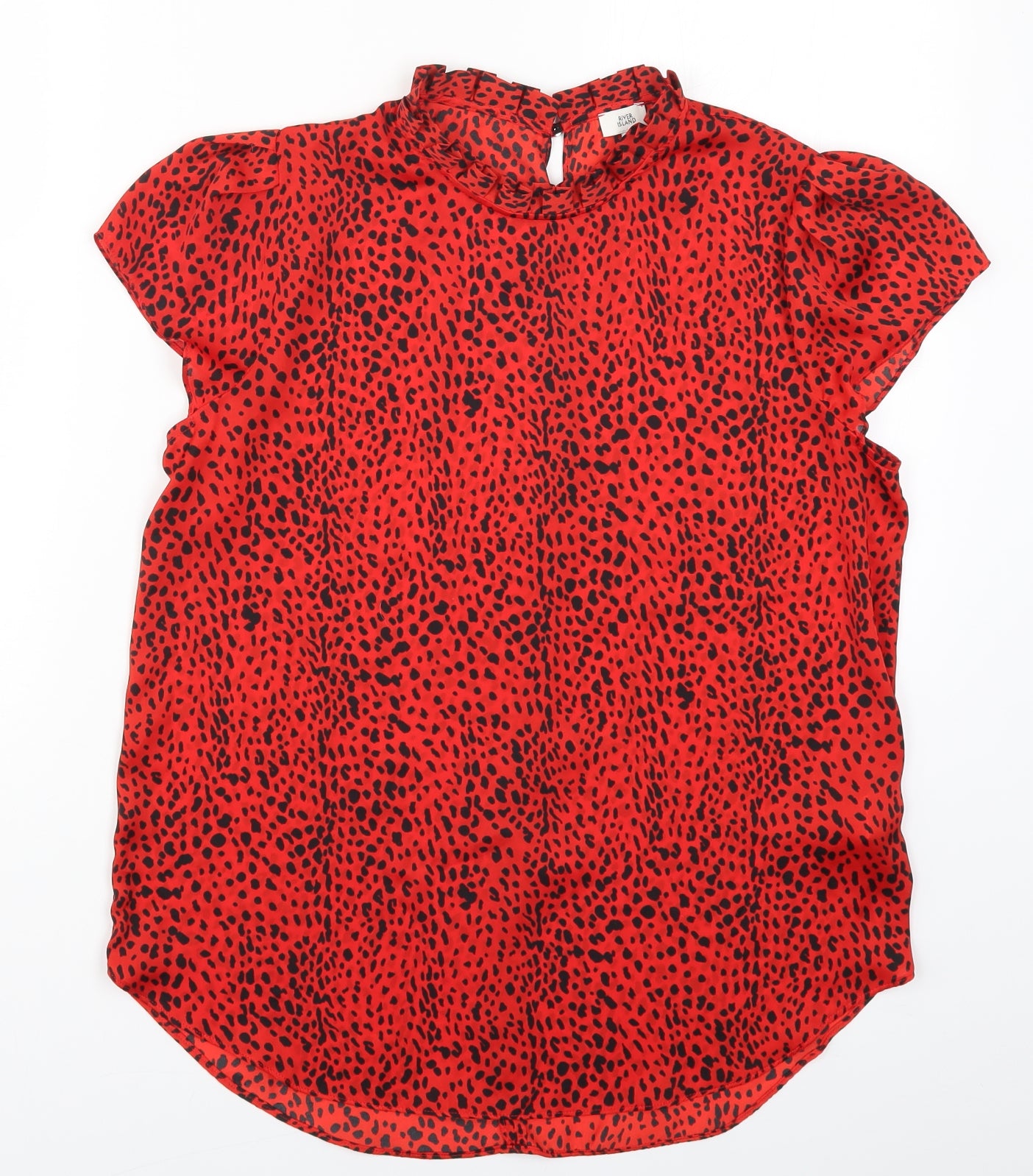 River Island Womens Red Animal Print  Basic Blouse Size 10