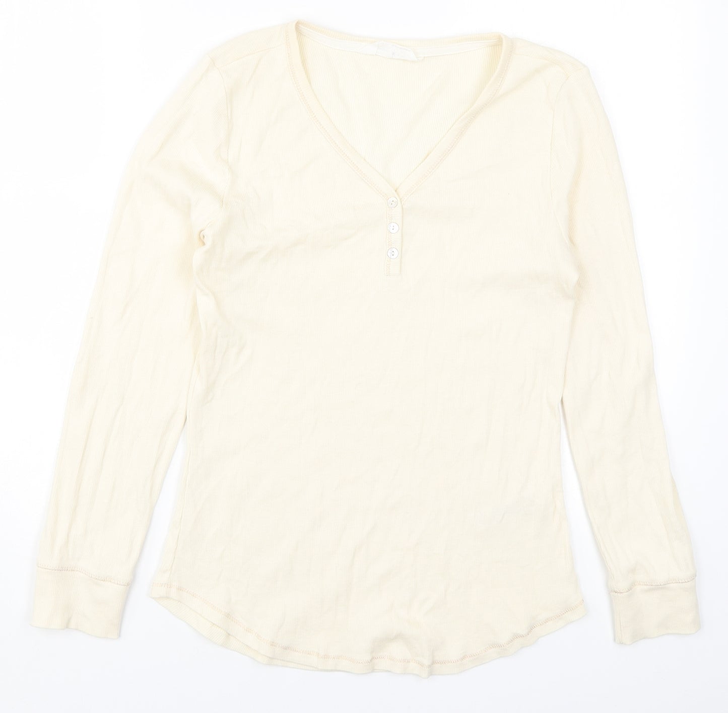 Marks and Spencer Womens Beige Solid  Top Pyjama Top Size 12