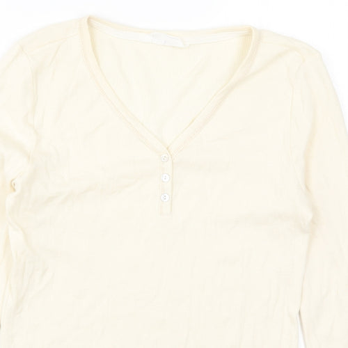 Marks and Spencer Womens Beige Solid  Top Pyjama Top Size 12