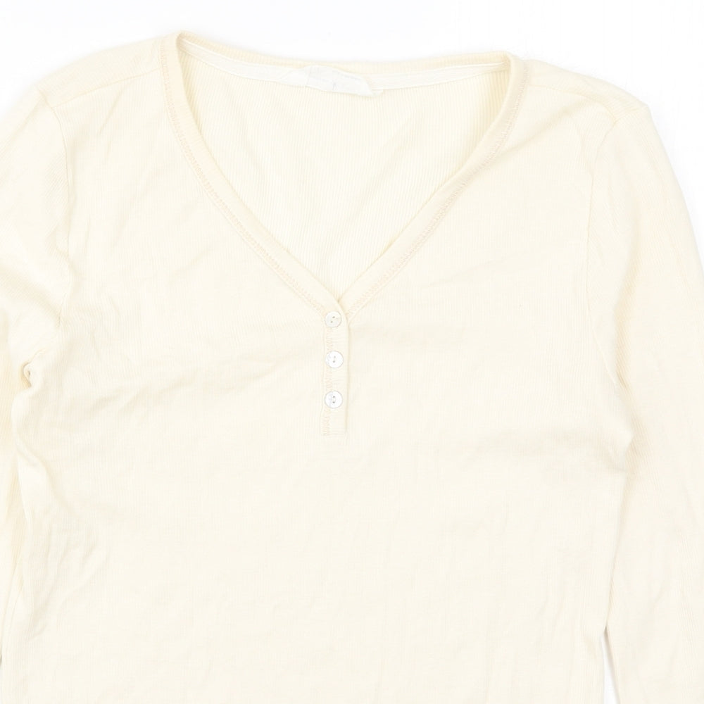 Marks and Spencer Womens Beige Solid  Top Pyjama Top Size 12