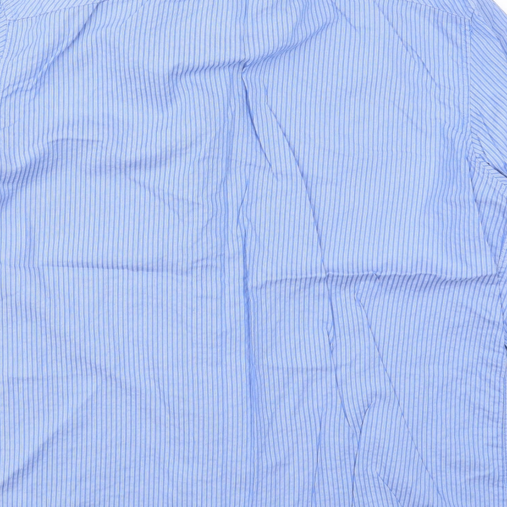 Jeff Banks Mens Blue Striped   Button-Up Size XL