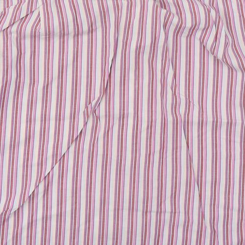 Peter England Mens Pink Striped   Button-Up Size 16