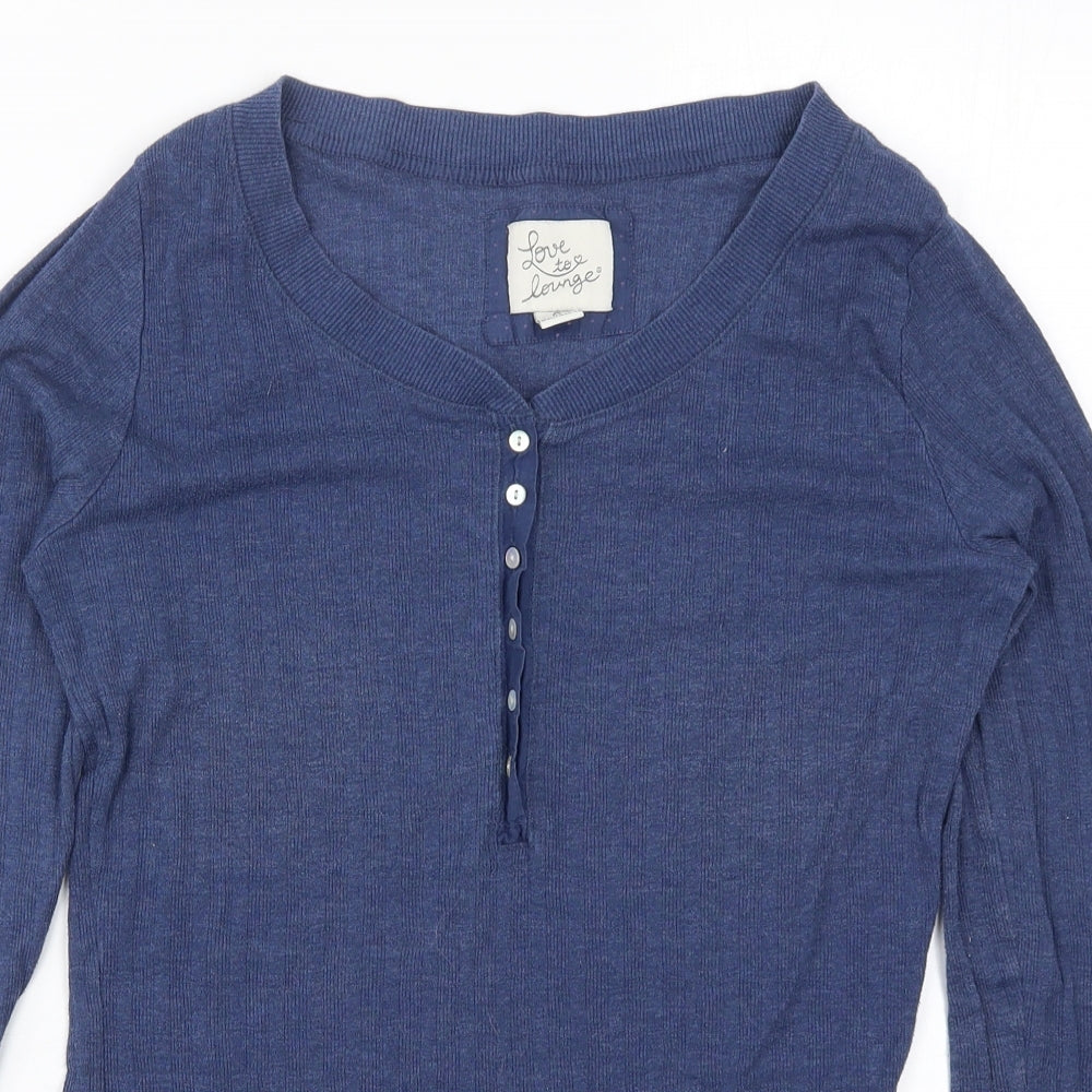 Primark Womens Blue Solid  Top Pyjama Top Size 14