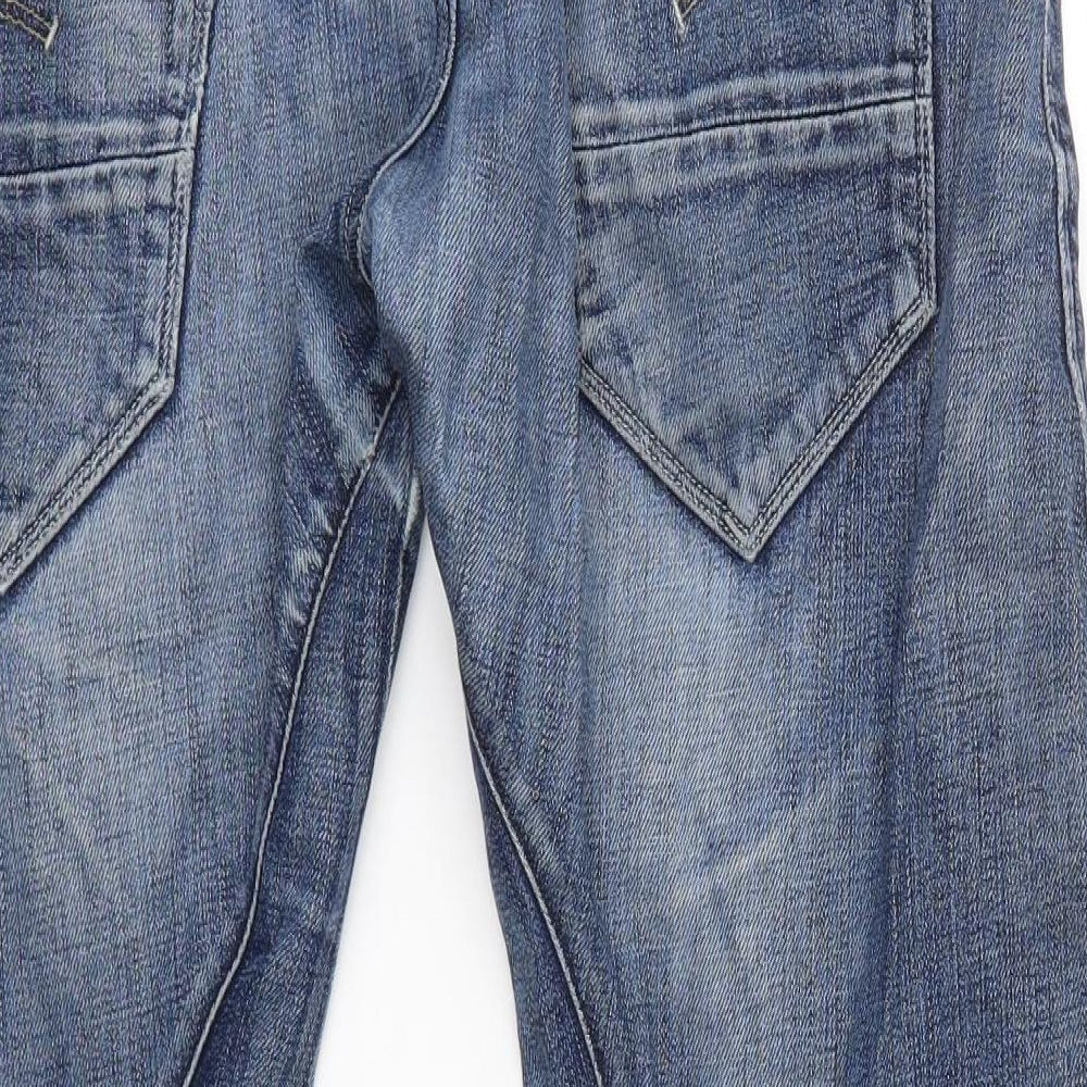 G-Star Mens Blue  Denim Tapered Jeans Size 34 L28 in - Distressed Hem