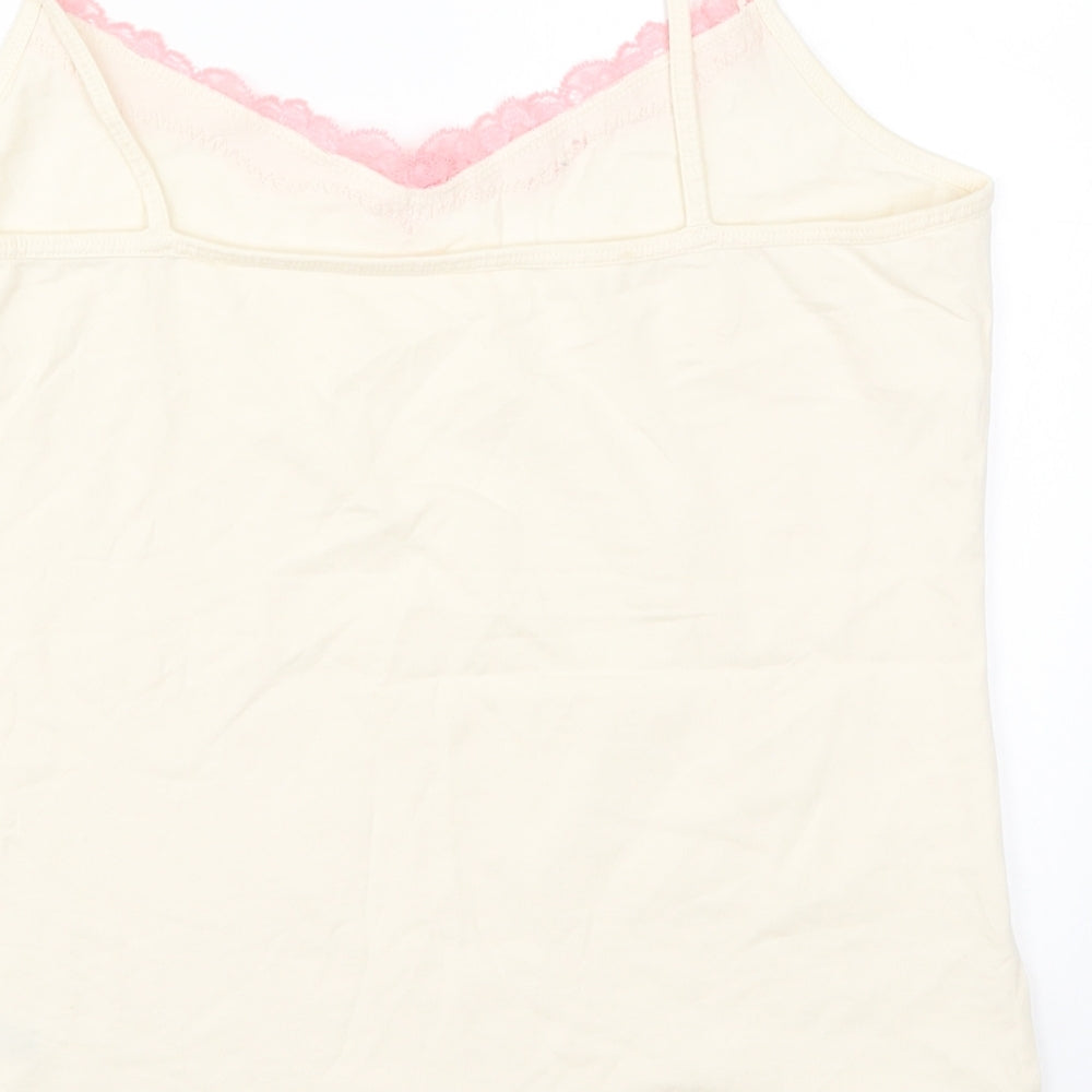 George Womens Ivory Solid Lace Cami Pyjama Top Size 12