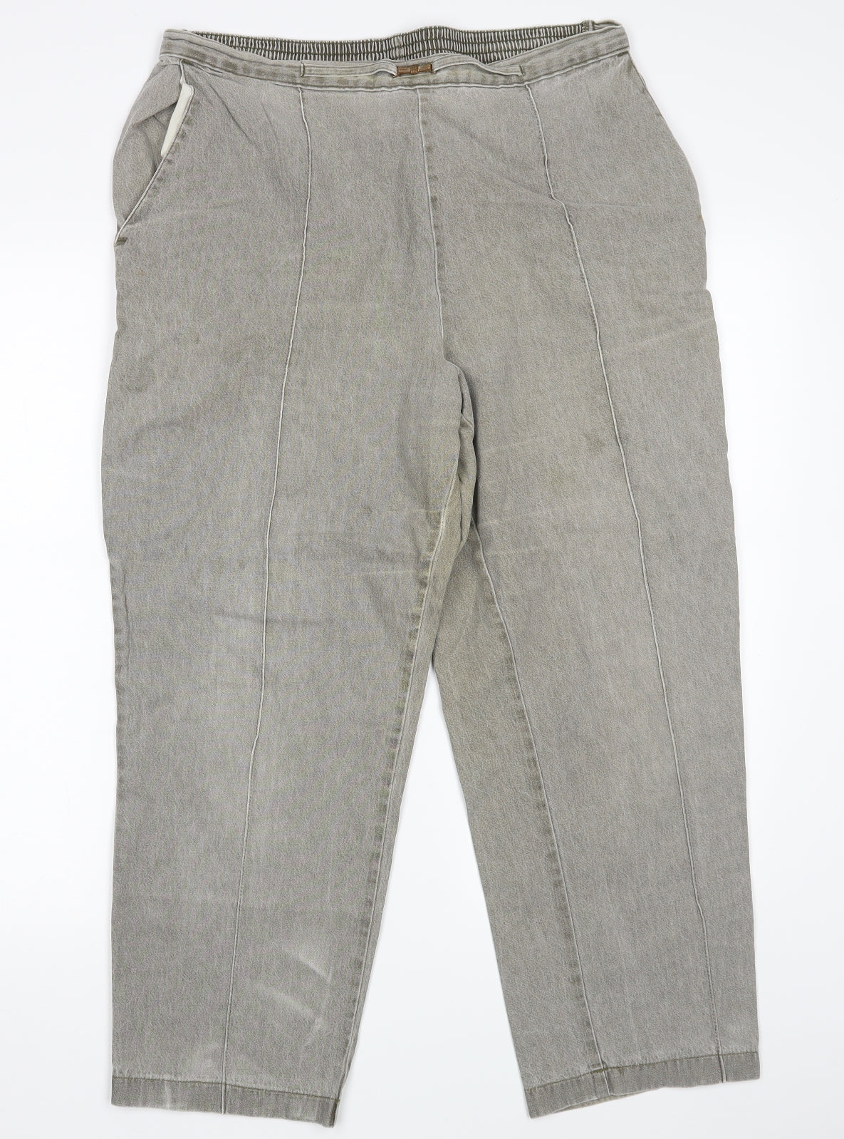 M&S Womens Beige  Denim Cropped Jeans Size 18 L26 in