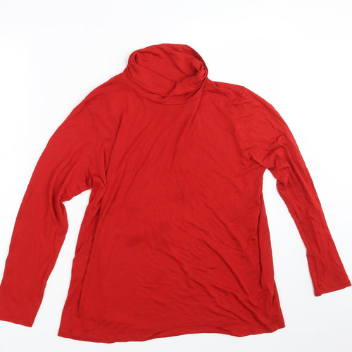 M&S Womens Red   Basic T-Shirt Size 14